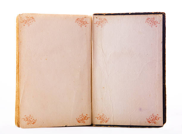 libreta con adorno - paper old vellum book fotografías e imágenes de stock