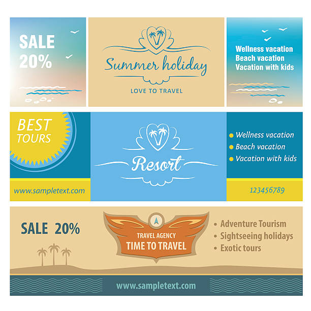 istock Set of banners for the travel and tourism resort. 488917504