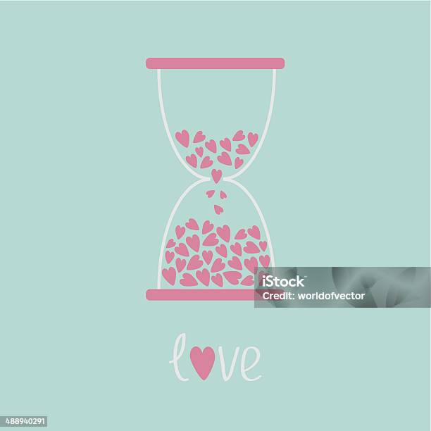 Ilustración de Love Reloj De Arena Con Corazones En El Interior Azul Y Rosa Tarjeta De y más Vectores Libres de Derechos de Amor - Sentimiento