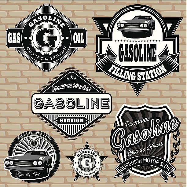 set of vector labels on the topic gasoline