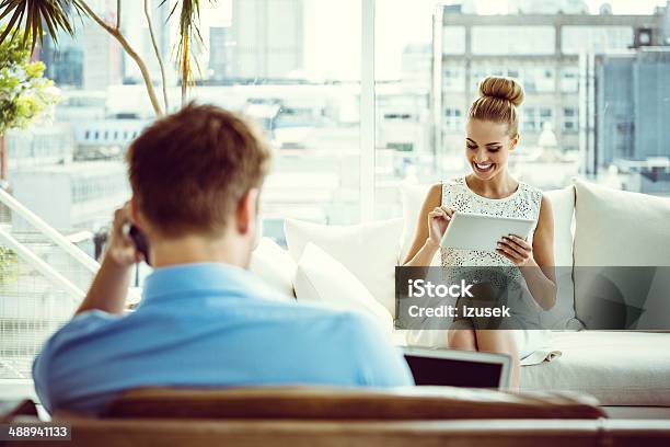 Woman With Digital Tablet Stock Photo - Download Image Now - Digital Tablet, Luxury, Wife