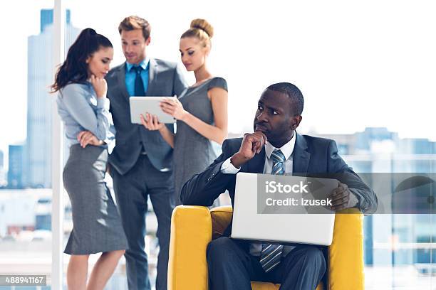 Businessman With Laptop Stock Photo - Download Image Now - Occupation, African-American Ethnicity, CEO