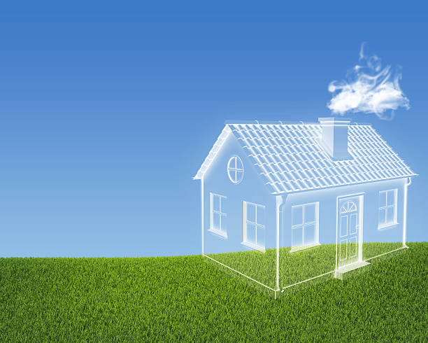 istock House of clouds in the green grass 488942021