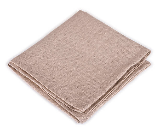 istock Linen napkin isolated on white 488942961