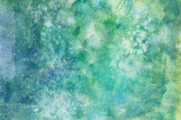 Blue and green hues with textures of paint