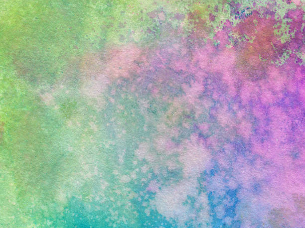 istock Brightly colored background with watercolor and ink 488951528