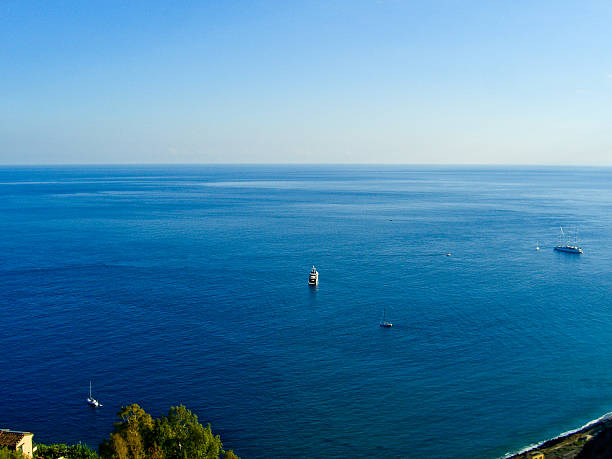Seascape horizont over water view, Sicily stock photo