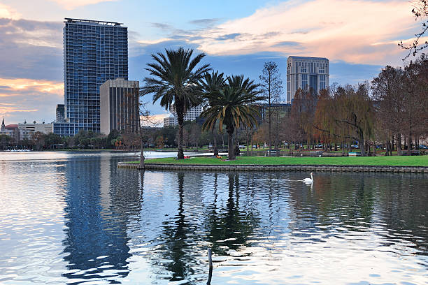 istock Orlando sunset over Lake Eola 488952866