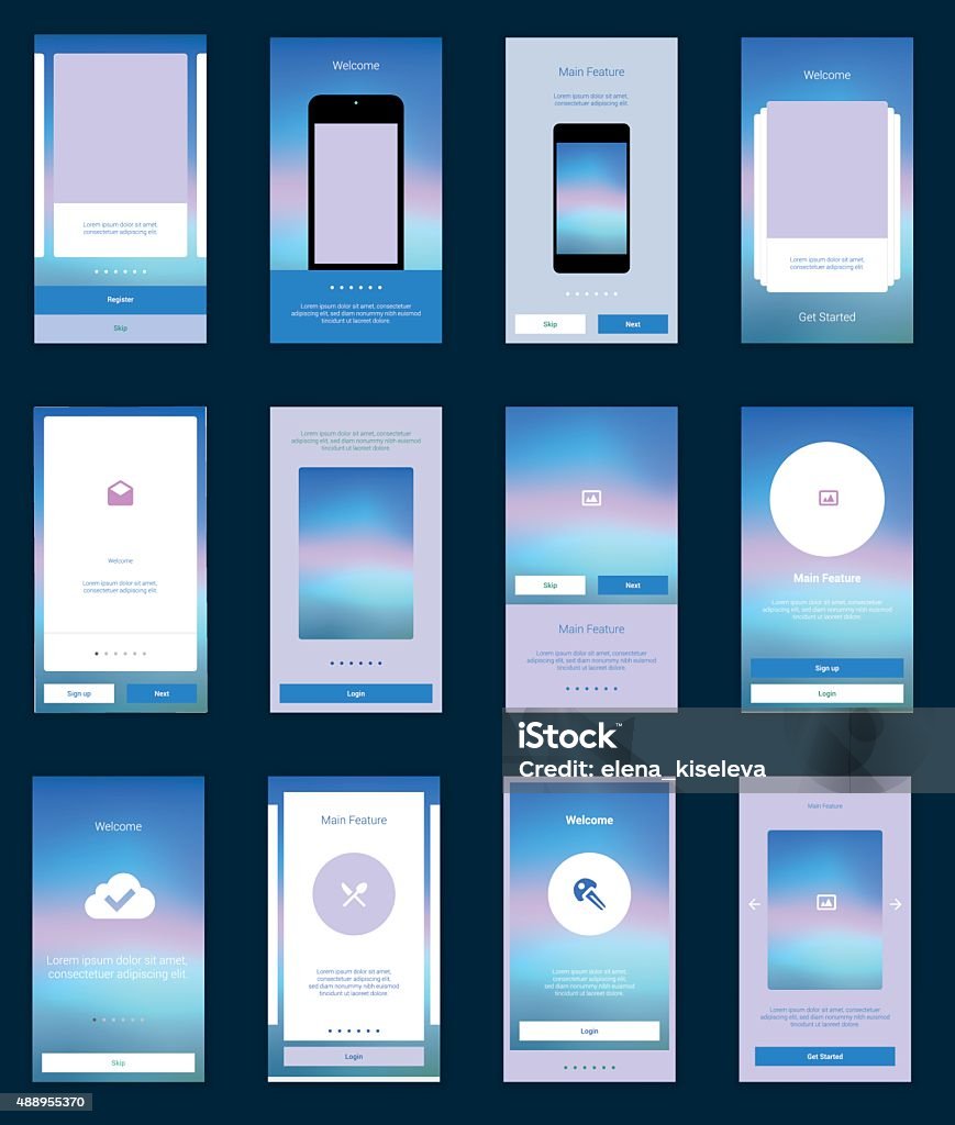 Modern Ui Screen Mobile Screens User Interface Kit Modern User Interface Ux Ui Stock ...