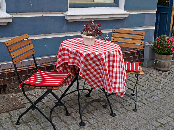 Typical side street cafe coffee shop Copenhagen. Denmark stock photo