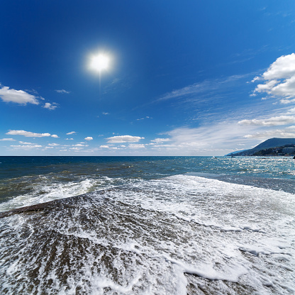 wave pebbles photo taken on the shore of Alushta Crimea