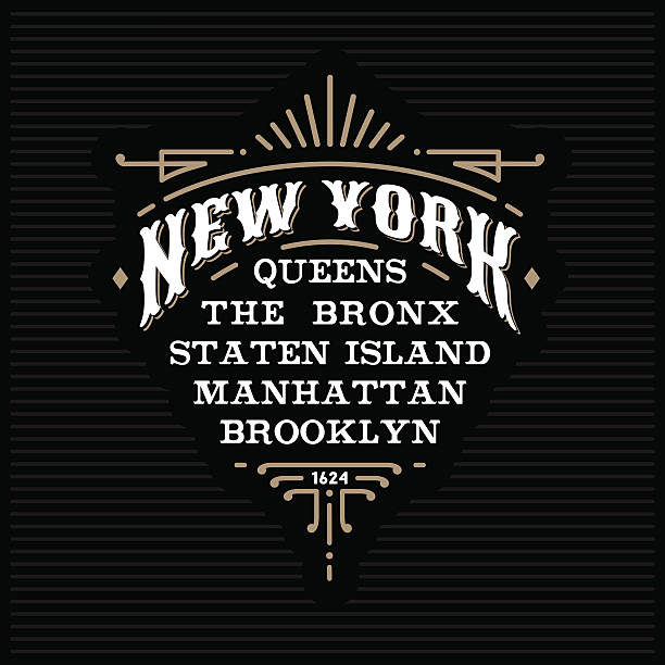 illustrations, cliparts, dessins animés et icônes de écusson new york - brooklyn sign new york city queens