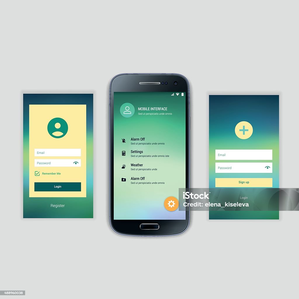 Mobile Screens User Interface Kit Modern User Interface Ux Ui Stock ...