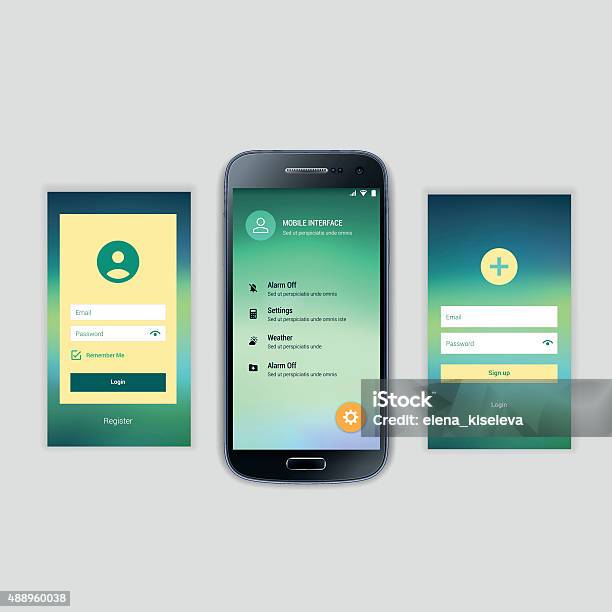 Mobile Screens User Interface Kit Modern User Interface Ux Ui Stock ...