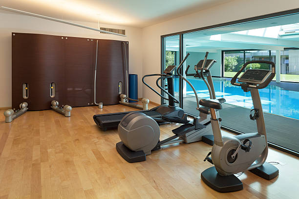 istock gym of a modern house 488960340