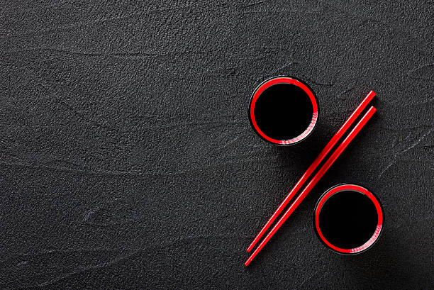 istock Chopsticks and bowl with soy sauce, discount concept 488960868