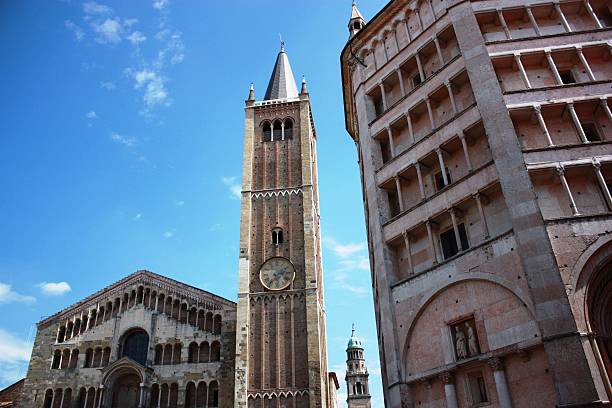 istock Cathedral Santa Maria Assunta and baptistery Parma under blue sky 488960918