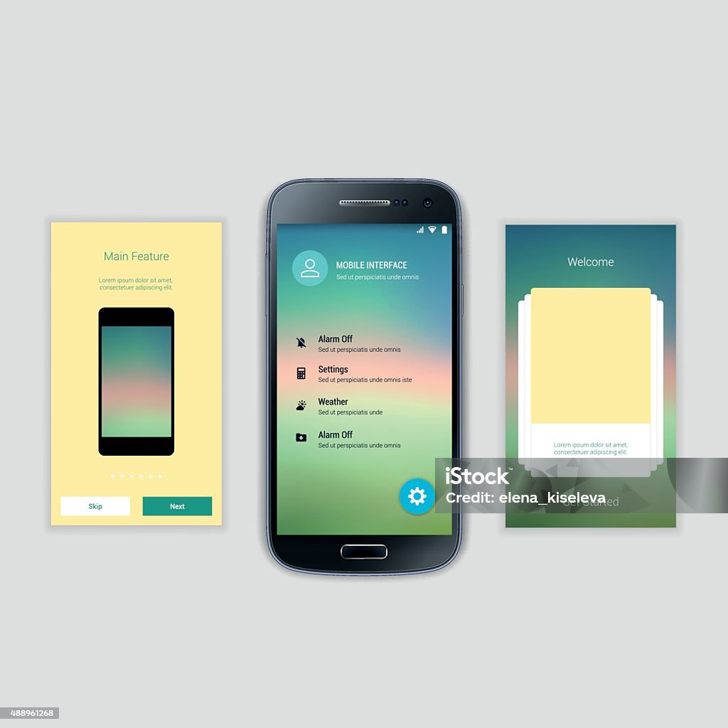 Front Interface Mobile Screens User Interface Kit Modern User Interface Ux Ui Stock ...