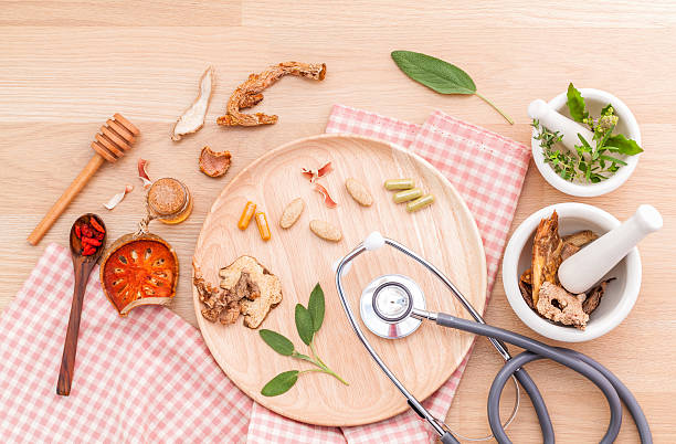 istock Alternative Medicinal herbs for herbal medicine for healthy . 488961524