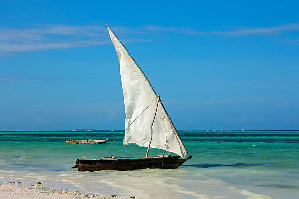 istock Wooden sailboat on the beach 488962530