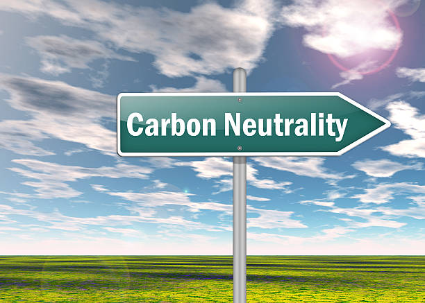Signpost Carbon Neutrality Signpost with Carbon Neutrality wording carbon neutrality photos stock pictures, royalty-free photos & images