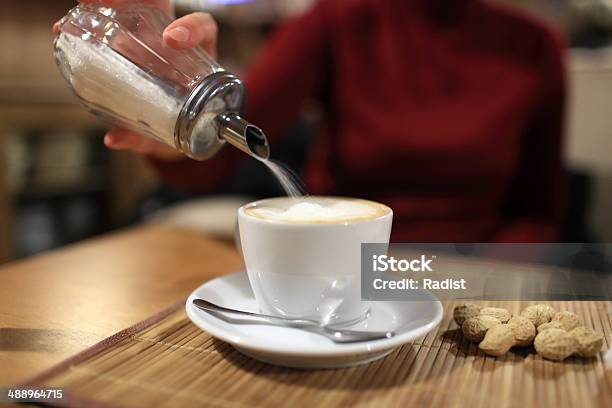 Person Pours Sugar In Coffee Stock Photo - Download Image Now - Coffee - Drink, Pouring, Sugar - Food