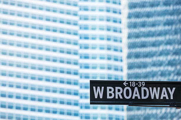 istock West Broadway Street Sign Against Financial Building 488965725