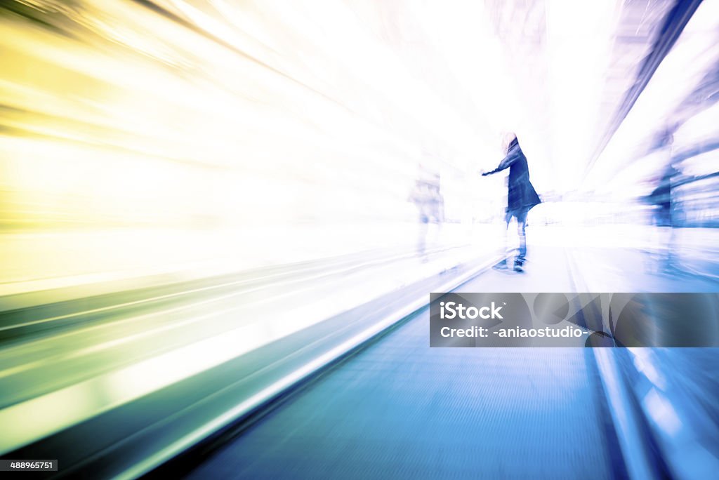people business travel business Travel. People walk on moving elevator. Abstract Stock Photo