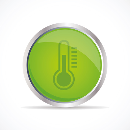 Temper Button Green Thermometer Button Stock Illustration - Download Image Now ...