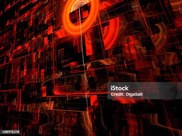 Abstract Dark Red Tech Background Computergenerated Image Stock Photo ...