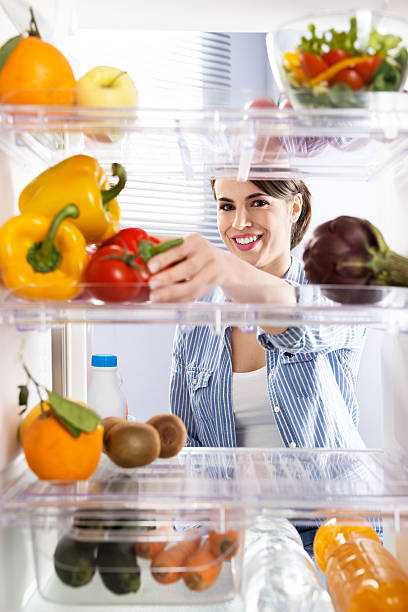 istock Healthy food in the refrigerator 488977749