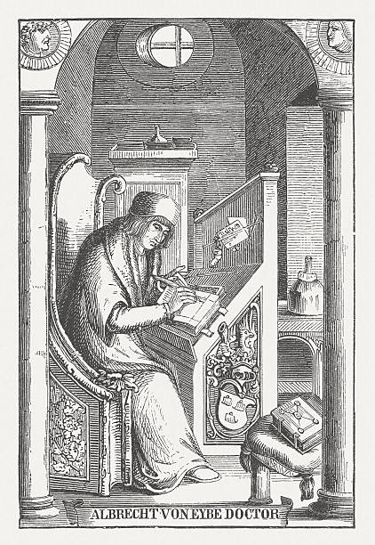 ilustraciones, imágenes clip art, dibujos animados e iconos de stock de albrecht von eyb (1420-1475) - humanism