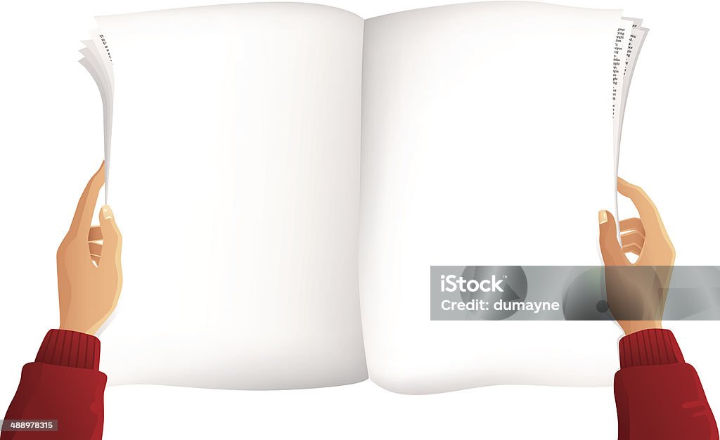 Blank journal et les mains - clipart vectoriel de Journal libre de droits