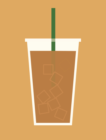 A vector illustration of a cup of iced coffee.