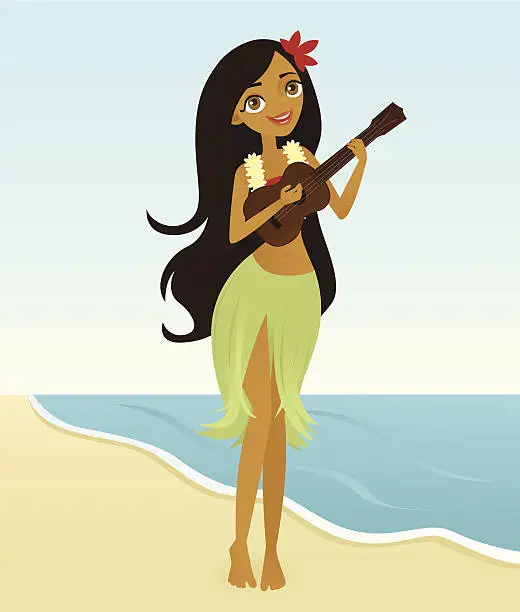 Vector illustration of Ukulele Girl