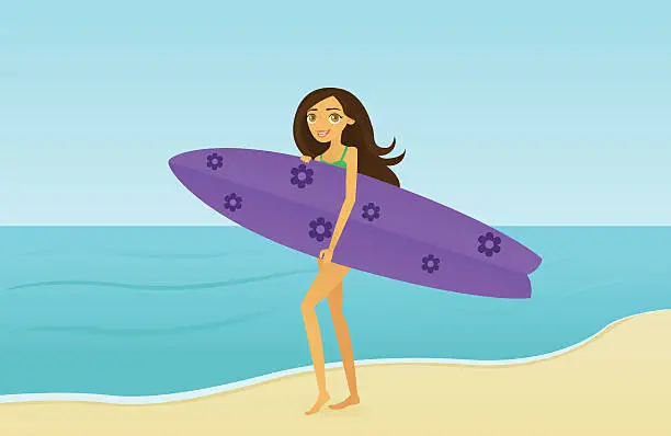 Vector illustration of Surfer Girl