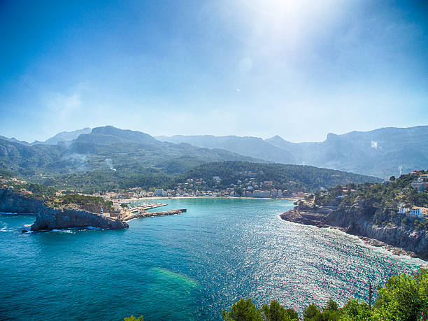 Port de Soller. Mallorca island, Spain, 4.10.2023 Harbor with many yachts and ships