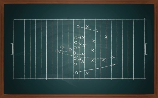 vector image of a football tactic on board. Transparency and blend effects used.