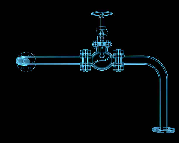 istock Valve x-ray blue transparent isolated on black 488982575