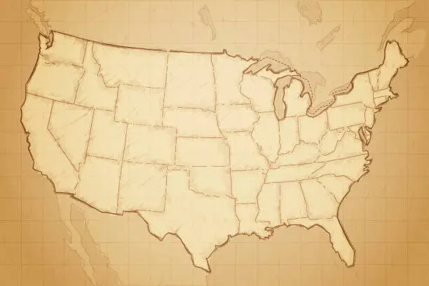 Vector illustration of United States of America Map