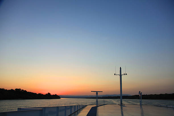 istock Sunrise on cruise ship on the Danube river 488983640