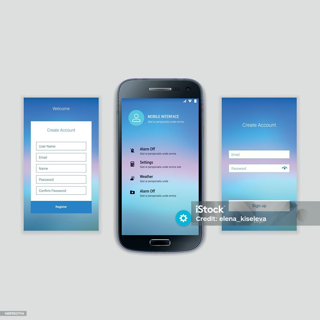 Modern Ui Screen Mobile Screens User Interface Kit Modern User Interface Ux Ui Stock ...