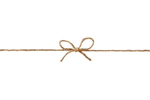 string or twine tied in bow isolated for your design