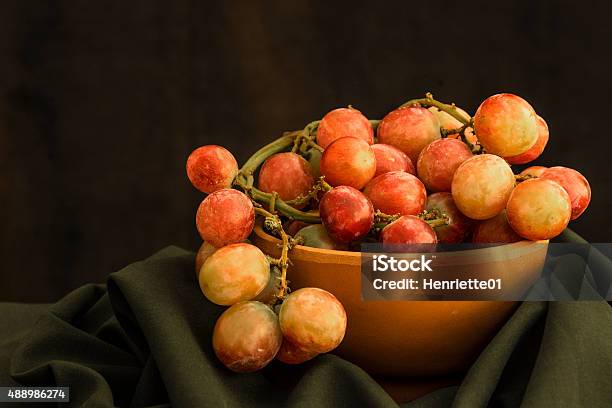 Bowl Of Grapes Against Dark Background Stock Photo - Download Image Now - 2015, Autumn, Beauty
