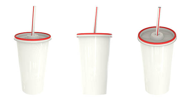 istock White and red plastic cup template for soda or milkshake 488988592