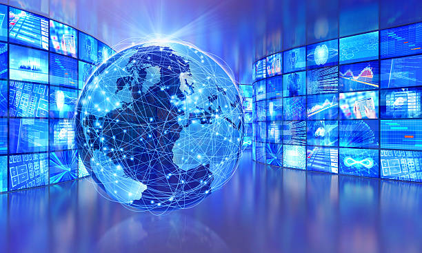 istock Global television broadcasting, multimedia images around the world 488988874