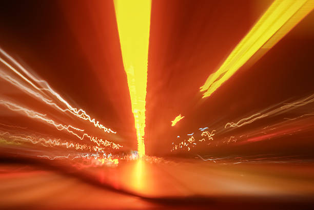 istock Street and Traffic light at night 488989210