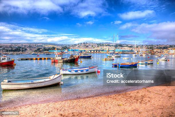 Boats Teign River Teignmouth Devon In Bright Colourful Hdr Stock Photo - Download Image Now