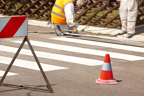 istock Traffic Series: Renew the Road Marking on the Street 488998009