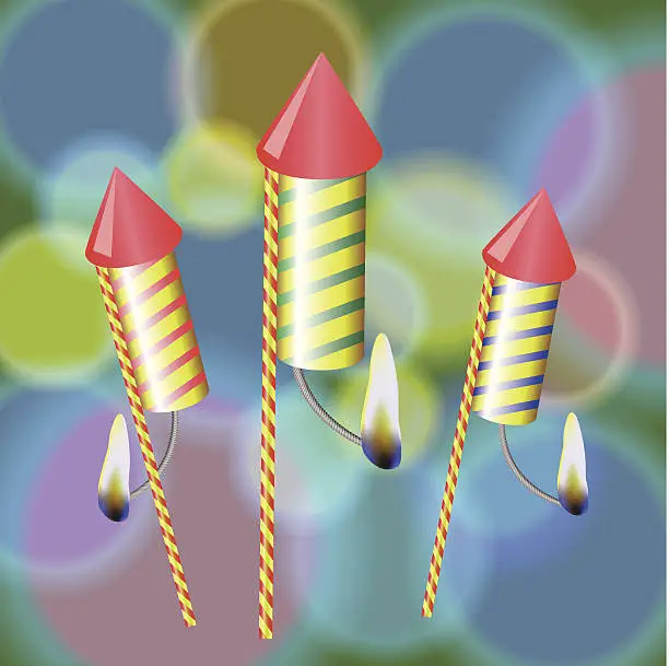 Vector illustration of fireworks
